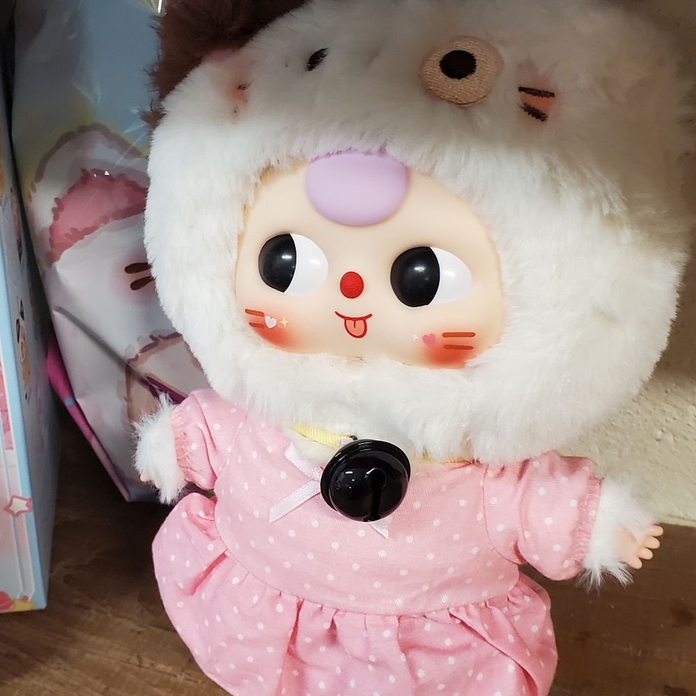 New Out Of Box Baby Three Kitten Wardrobe Pink Dress KITTEN - Picture 4 of 10